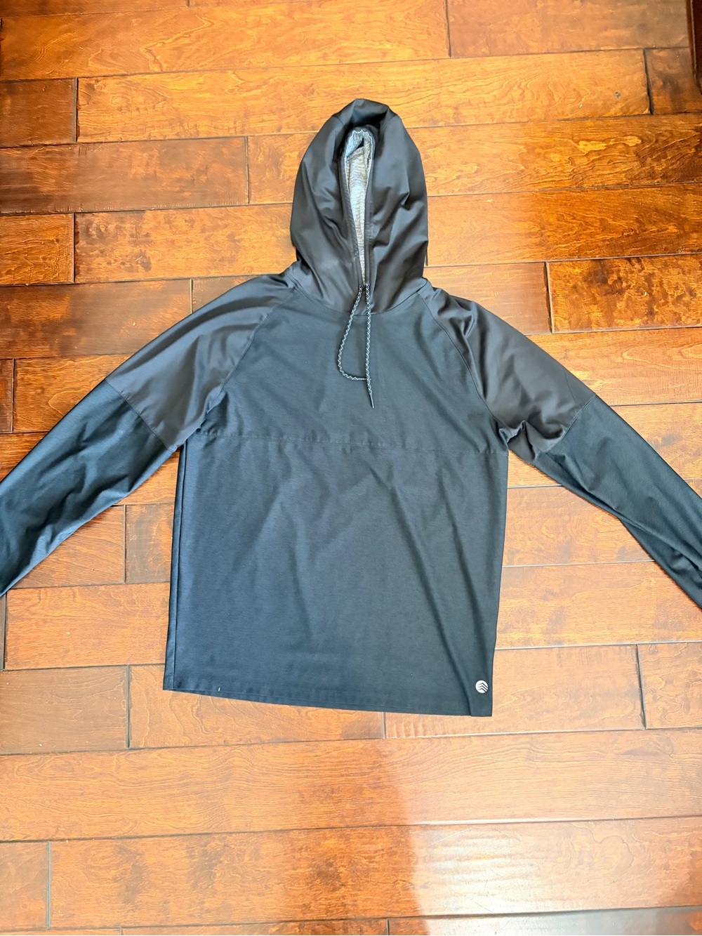 Men's Black Hooded Long-Sleeve Performance Shirt